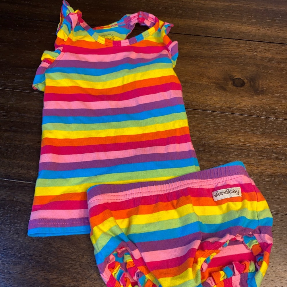 Sew sassy size 2 rainbow outfit